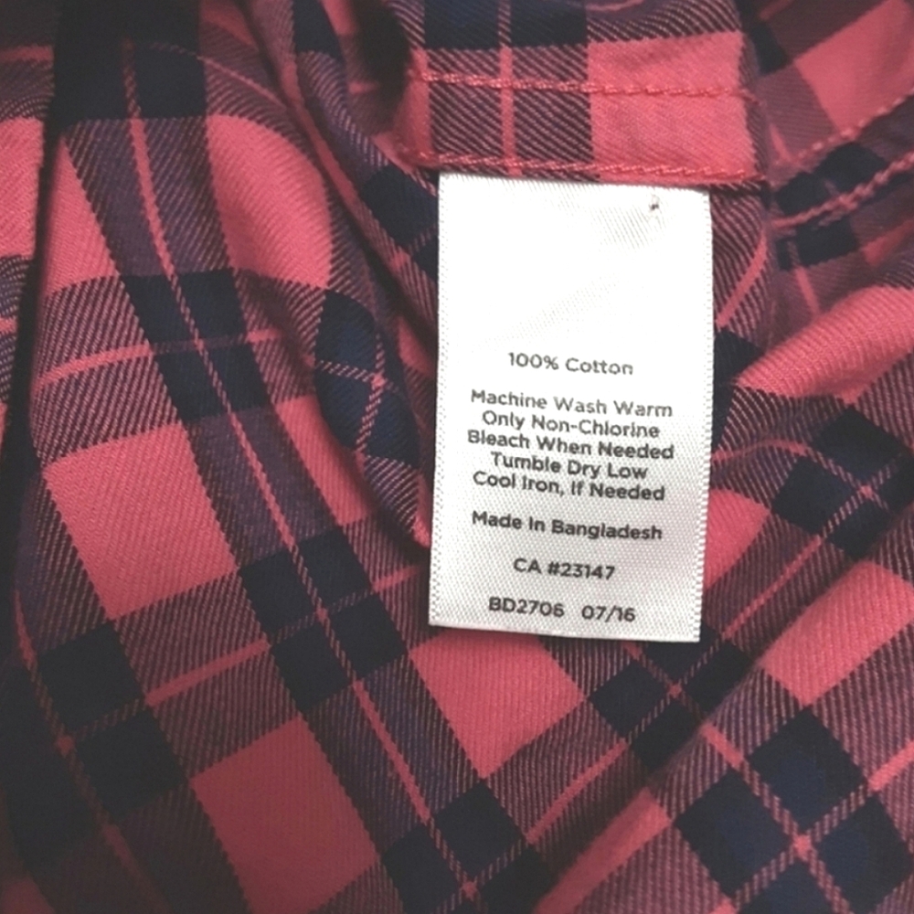 Talbots Button Up Flannel Plaid Shirt Womens XL - Picture 11 of 14